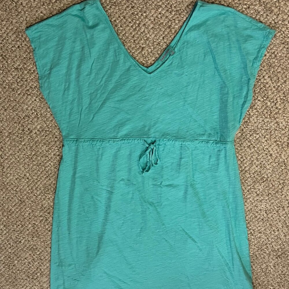 Fresh Produce Green Tie Waist V Neck Dress / Bathing Suit Coverup Size XL